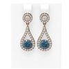 Image 1 : 3.54 ctw Intense Blue Diamond Earrings 18K Rose Gold
