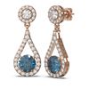 Image 2 : 3.54 ctw Intense Blue Diamond Earrings 18K Rose Gold