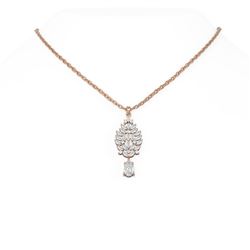4.91 ctw Pear Diamond Necklace 18K Rose Gold