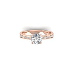 1.26 ctw Certified VS/SI Diamond Art Deco Ring 18K Rose Gold