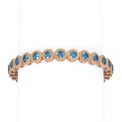 15 ctw Intense Blue Diamond Bracelet 18K Rose Gold