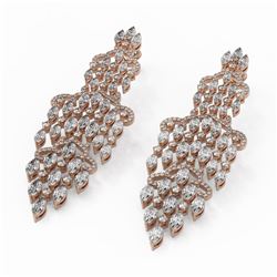 15.32 ctw Marquise Cut Diamond Earrings 18K Rose Gold