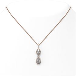 1.25 ctw Oval Cut Diamond Designer Necklace 18K Rose Gold