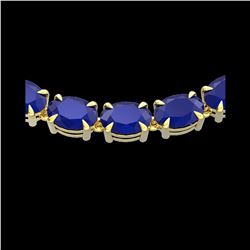 68 ctw Sapphire Eternity Designer Necklace 14K Yellow Gold