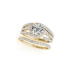 1.15 ctw Certified VS/SI Diamond 2pc Wedding Set 14K Yellow Gold