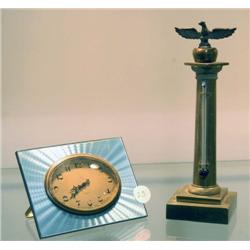 SWISS ENAMELED SILVER CLOCK