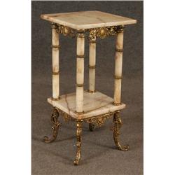 VICTORIAN ONYX AND GILT METAL STAND