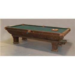 VICTORIAN OAK BILLIARDS TABLE