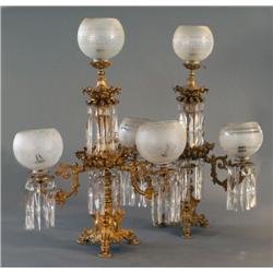 PAIR OF GILT BRONZE VICTORIAN MANTLE GA