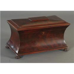 WILLIAM IV MAHOGANY TEA CADDY