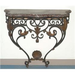 FRENCH WROUGHT IRON CONSOLE TABLE