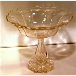 BOHEMIAN ETCHED COMPOTE