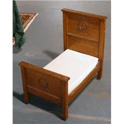 FANCY OAK DOLLS BED