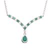 Image 1 : Plated Rhodium 2.20ctw Emerald and White Topaz Pendant with Chain