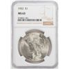 Image 1 : 1922 $1 Peace Silver Dollar Coin NGC MS63