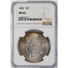 Image 1 : 1882 $1 Morgan Silver Dollar Coin NGC MS63 Nice Toning