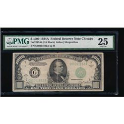 1934A $1000 Chicago Federal Reserve Note PMG 25