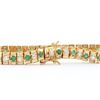 Image 2 : Plated 18KT Yellow Gold 1.80ctw Emerald and Diamond Bracelet