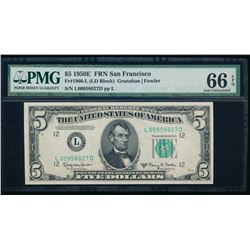 1950E $5 San Francisco Federal Reserve Note PMG 66EPQ