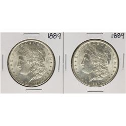 Lot of (2) 1889 $1 Morgan Silver Dollar Coins