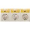 Image 1 : Lot of (3) 1923 $1 Peace Silver Dollar Coins ANACS MS64