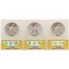 Image 2 : Lot of (3) 1923 $1 Peace Silver Dollar Coins ANACS MS64