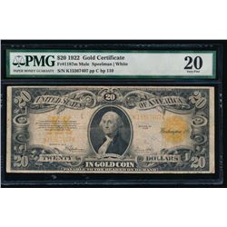 1922 $20 Gold Certificate PMG 20