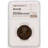 Image 1 : 1847 Hawaii Large Cent Coin NGC MS62BN