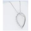 Image 2 : 18KT White Gold 0.33ctw Diamond Pendant with Chain