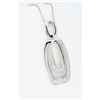 Image 3 : 14KT White Gold 0.625ctw Diamond Pendant with Chain