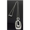 Image 4 : 14KT White Gold 0.625ctw Diamond Pendant with Chain