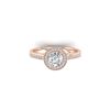 Image 1 : 1.1 ctw Certified VS/SI Diamond Micro Halo Ring 18K Rose Gold