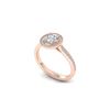 Image 2 : 1.1 ctw Certified VS/SI Diamond Micro Halo Ring 18K Rose Gold