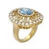 Image 1 : 5.66 ctw Aquamarine & Diamond Ring 18K Yellow Gold