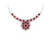 Image 1 : 30.70 ctw Ruby & VS Diamond Necklace 18K White Gold