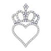 Image 1 : 10kt Yellow Gold Round Diamond Crown Heart Pendant 1/3 Cttw