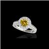 Image 1 : 2.22 ctw Certified SI/I Fancy Intense Yellow Diamond Ring 10K White Gold