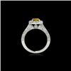 Image 2 : 2.22 ctw Certified SI/I Fancy Intense Yellow Diamond Ring 10K White Gold