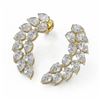 Image 1 : 5.28 ctw Pear Diamond Designer Earrings 18K Yellow Gold