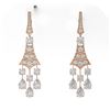Image 2 : 12 ctw Pear Cut Diamond Designer Earrings 18K Rose Gold