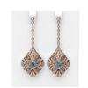 Image 1 : 4.19 ctw Aquamarine & Diamond Earrings 18K Rose Gold