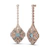 Image 2 : 4.19 ctw Aquamarine & Diamond Earrings 18K Rose Gold