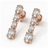 Image 1 : 3.74 ctw Oval Diamond Earrings 18K Rose Gold