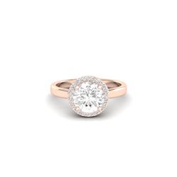 1.75 ctw VS/SI Diamond Certified Pave Ring Bridal 14K Rose Gold