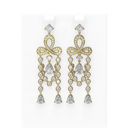11.51 ctw Diamond Earrings 18K Yellow Gold
