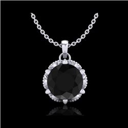 1.36 ctw Fancy Black Diamond Art Deco Stud Necklace 18K White Gold