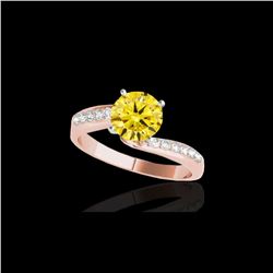 1.4 ctw Certified SI Fancy Yellow Diamond Bypass Ring 10K Rose Gold