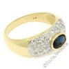 Image 9 : 14kt Yellow Gold 0.85 ctw Oval Sapphire and Round Diamond Band Ring