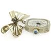 Image 2 : Vintage 18K Gold 12pt Sapphire 15 Jewels Untermeyer Robbins Watch Bow Pin Brooch