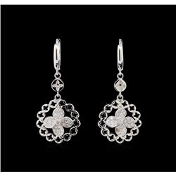 0.60 ctw Diamond Earrings - 14KT White Gold